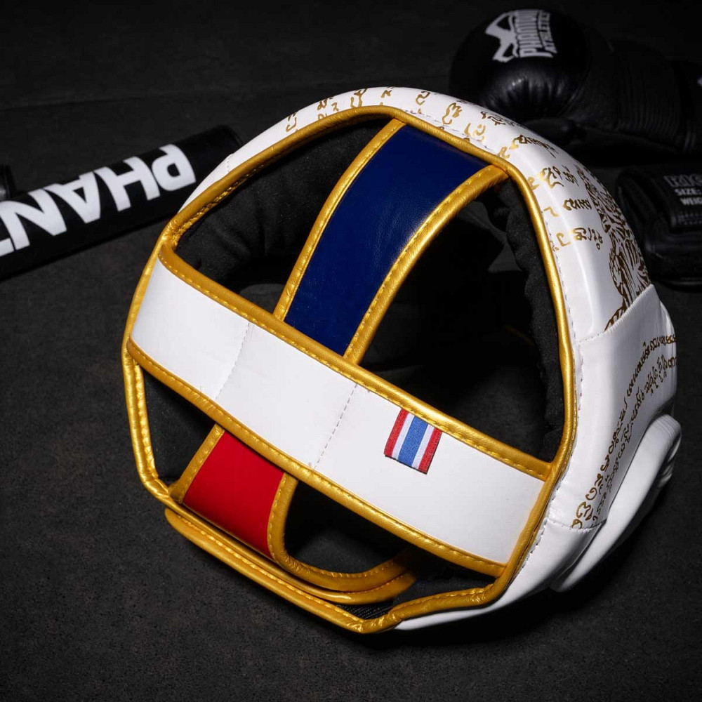 Боксерський шолом Phantom Muay Thai Full Face White Gold Каменское - изображение 8