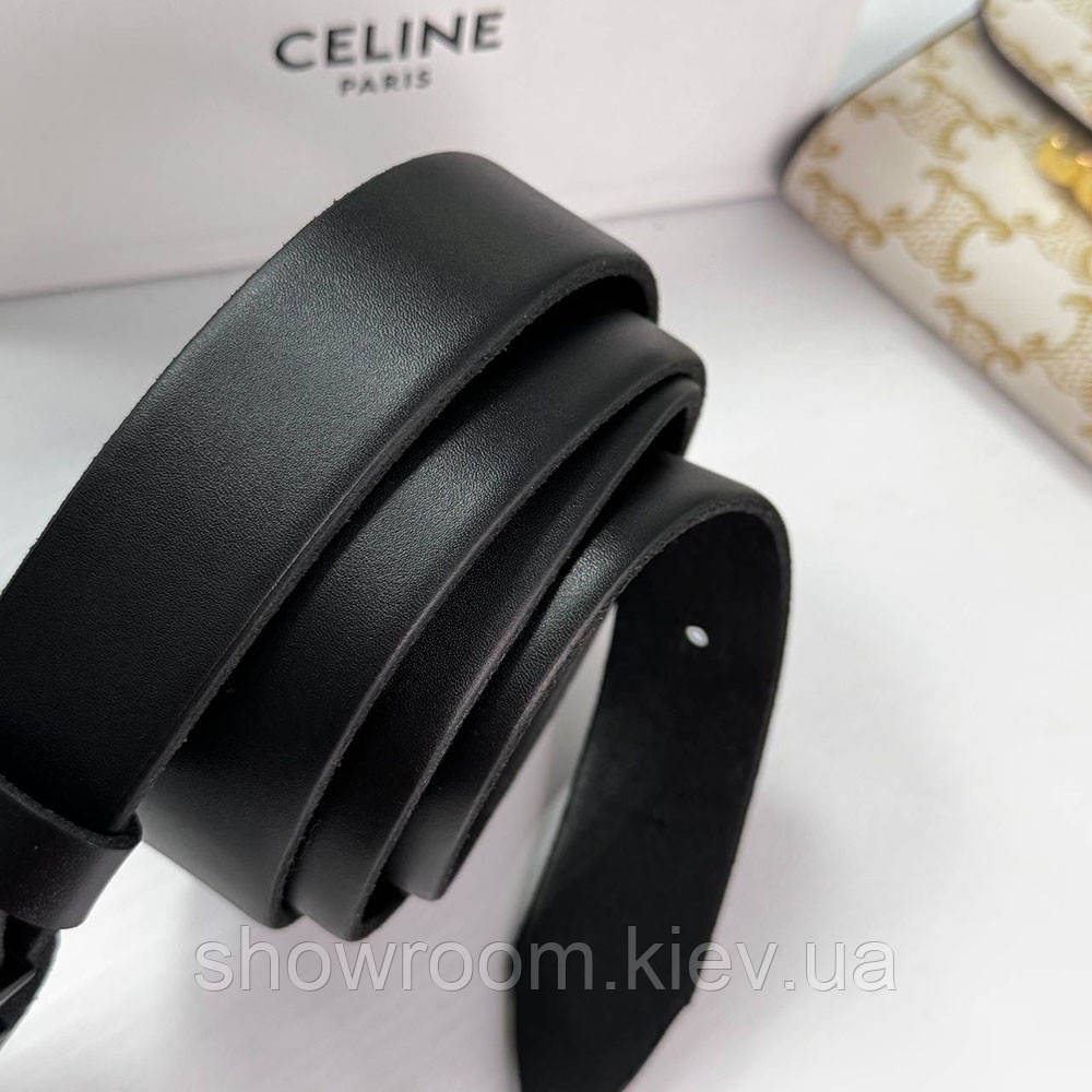 Женский кожаный ремень Celine black (3 cм) (5610) Киев - изображение 4