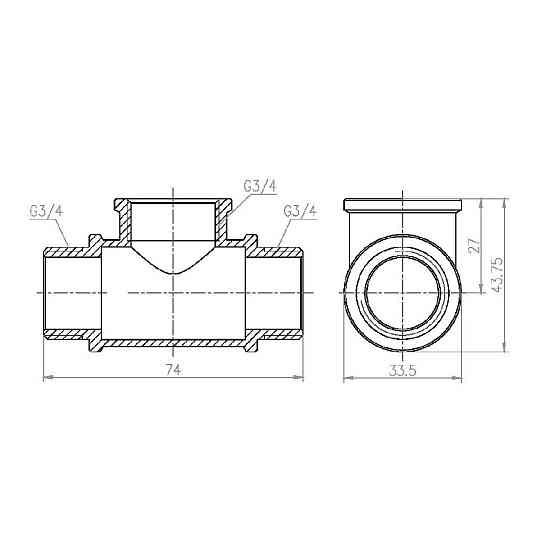 Тройник Thermo Alliance Forte 3/4" ВНН SF36620 Київ