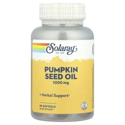 Витаминно-минеральный комплекс Solaray Масло семян тыквы, 1000 мг, Pumpkin Seed Oil, 90 гелевых капсул (SOR-10727) Винница - изображение 1
