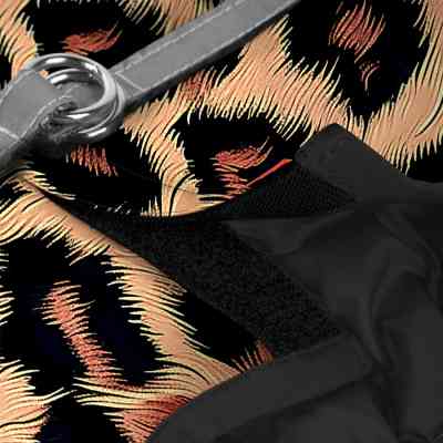 Шлей для собак WAUDOG Clothes мягкая с QR адресником "Леопард" S2 (228-4066) Винница