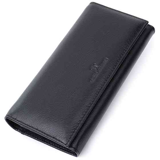 Женский классический кошелек из натуральной кожи Черный (ST Leather) Киев