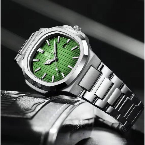 Чоловічий наручний годинник Poedagar Great Limited (Сріблястий із зеленим) Вінниця - фото 5