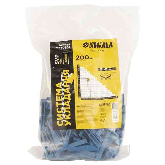 Система укладання та вирівнювання плитки SVP Mini клин 200 шт SIGMA (8240831) Київ