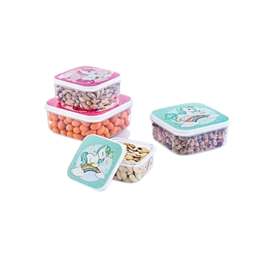 Набір контейнерів 4в1 з декором Нові малюнки пластик 02 0979 ELIF Житомир - фото 1