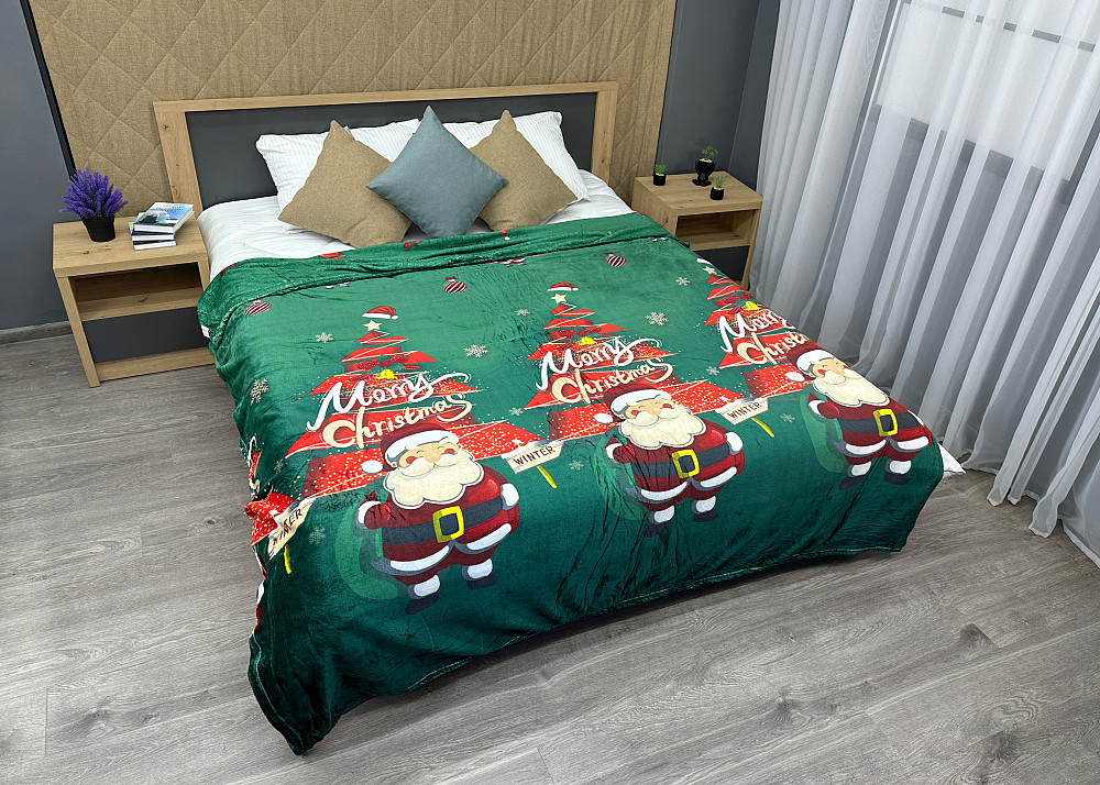 Плед-покрывало 200х230 см с рождественским принтом Разноцветный (87-324) Киев - изображение 3