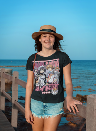 Футболка для мальчика аниме Маид Сама Джапанесе Аниматион оверсайз (рост от 165 до 180 ) Черний AnimeJ0622m Днепр