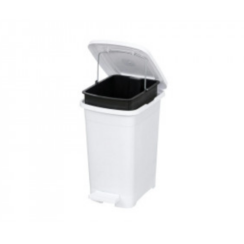 Відро для сміття 15л з педаллю з внутрішнім відром пластик білий SLIM ELIF Житомир - фото 2