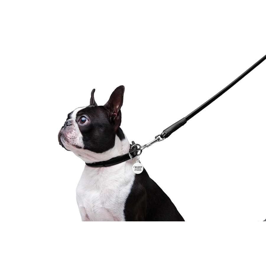 Повідець для собак шкіряний WAUDOG Glamour круглий, Д 8 мм, Дов 122 см чорний Коломия - фото 5