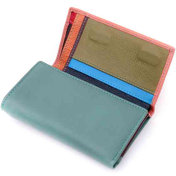 Красивый женский кожаный кошелек в три сложения ST Leather 19441 Разноцветный Киев