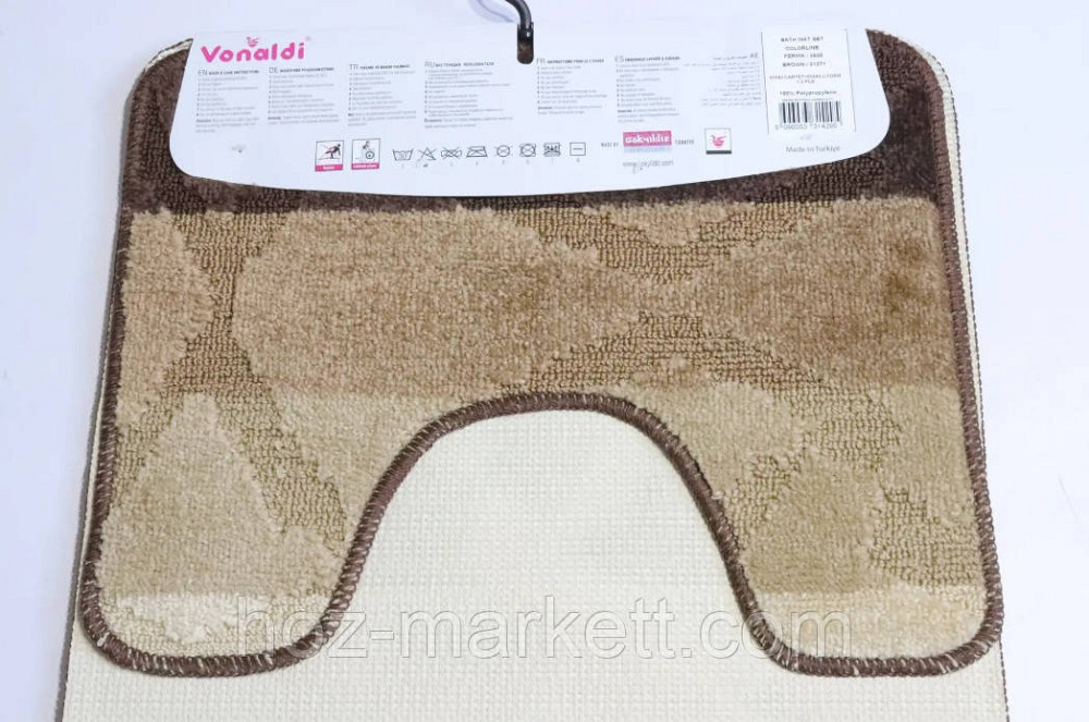Коврики для ванной беж с коричневым производство Турция 80 х 50 см и 50 х 40 см Харьков - изображение 3