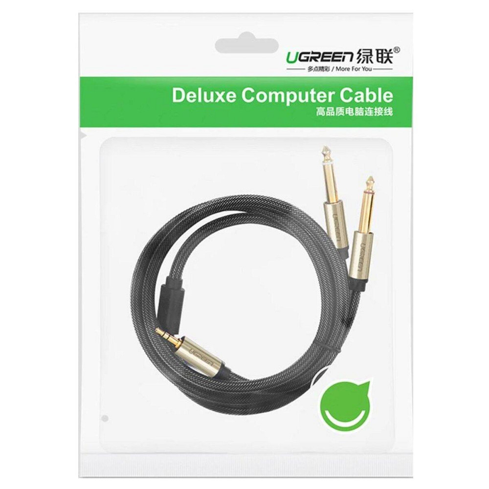 Аудіо кабель UGREEN 3.5 мм TRS - Dual 6.35 мм TS Audio Cable 1m (Gray) UGR-10613 Одеса - фото 2