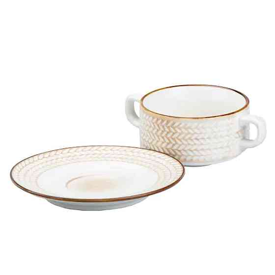 TS Kitchen Тарілка для супу глибока 300 мл із блюдцем Київ