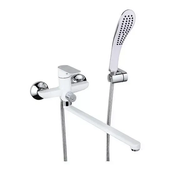 Змішувач для ванни з душовим гарнітуром GAPPO G48 G2248 білий/хром Київ - фото 1