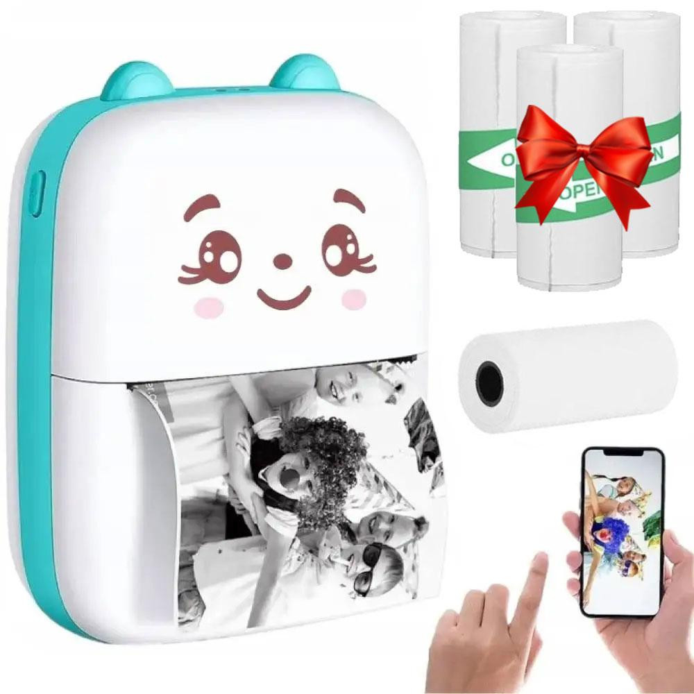 Портативний міні принтер + Подарунок 3шт Клейкий термопапір / Дитячий термопринтер / Принтер для телефону Київ - фото 1