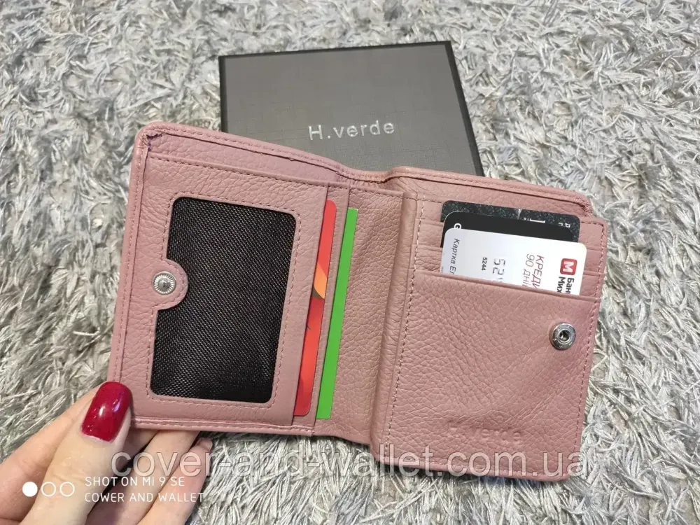 Красивый компактный женский кошелек светло-розового цвета из натуральной кожи Helen Verde 091 Киев - изображение 5