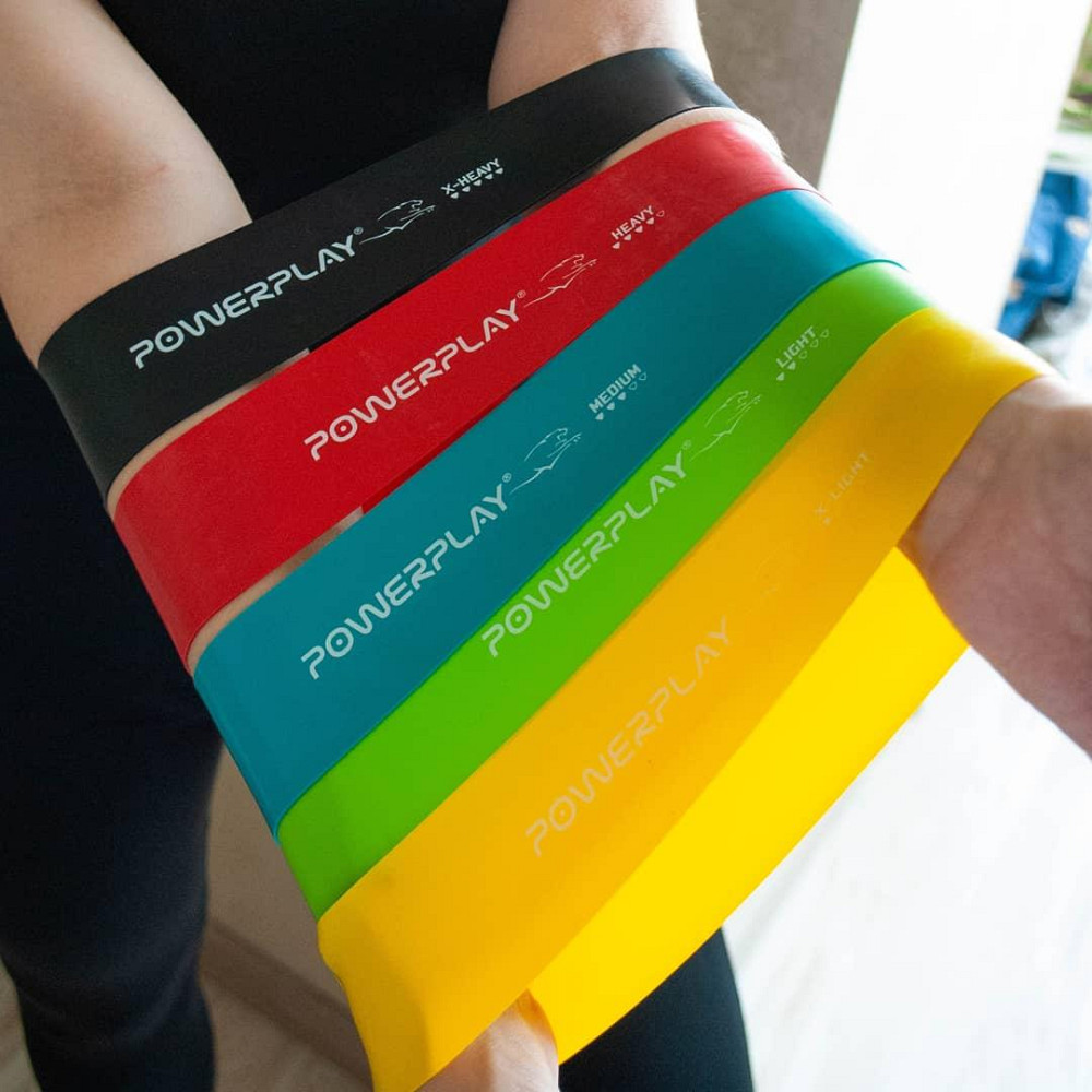 Резинки для фітнесу PowerPlay 4113 Mini Power Band Set набір із 5 шт.  (від 1 до 20 кг) Каменское - изображение 9