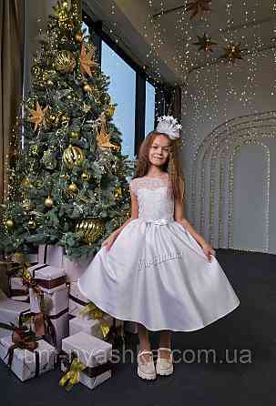 Белое нарядное платье для девочки с блестками Кривой Рог