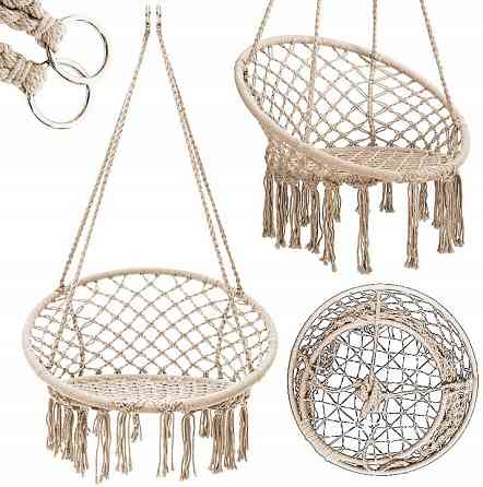 Гойдалки підвісні гніздо лелеки для дачі та саду Гніздо Лелеки Бежевий Київ