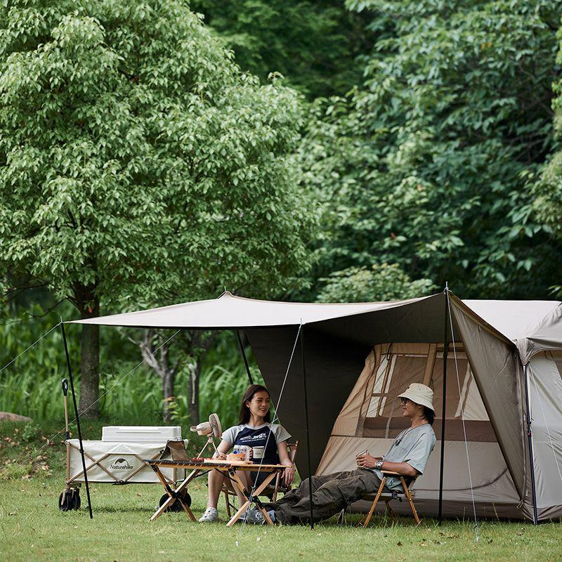 Палатка с навесом Naturehike Village CNK2300ZP022, коричневая большая Киев - изображение 9