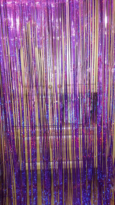 Гірлянда дощик з голограмою 2м на 1м фіолетовий Київ - фото 7