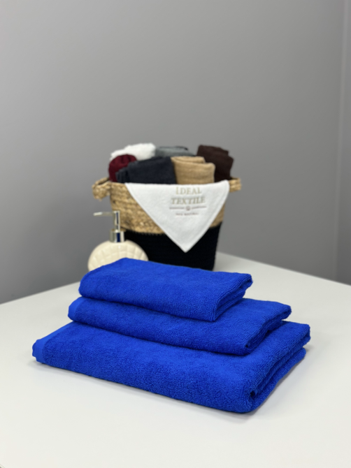 Полотенце махровое банное Ideal Textile 70х140 см однотонное в цветах 400 г/м2 (56860345) Синій, син Черновцы - изображение 5