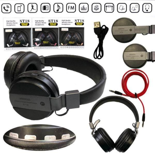 Навушники bluetooth накладні чорні ST-18 Київ - фото 1