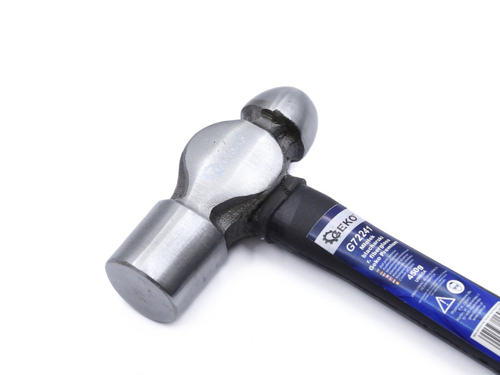 Молоток бляхара "GeKo"-premium 450 г з ручкою зі скловолокна покритого TPR Киев - изображение 2