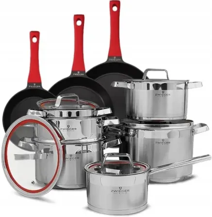 Zwieger Klassiker Комплект Garnków 11el. + Сковорідки Obsidian 20/24/28cm (ZWKK2) Киев