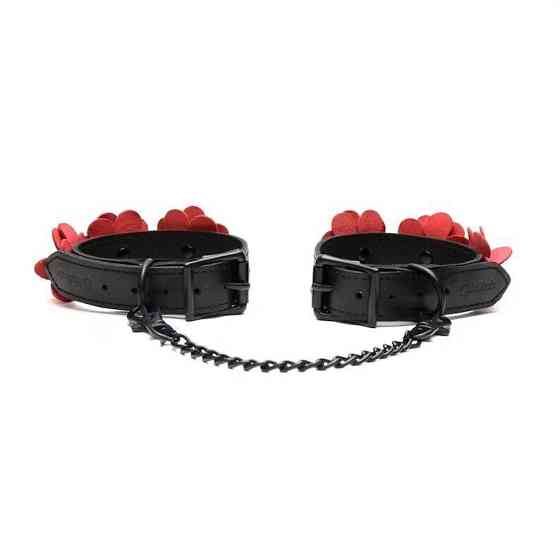 Наручники Liebe Seele Flower Rhythm - Black and Red Leather Flowers Hand Cuffs (мятая упаковка!!!) Sex Aura Киев