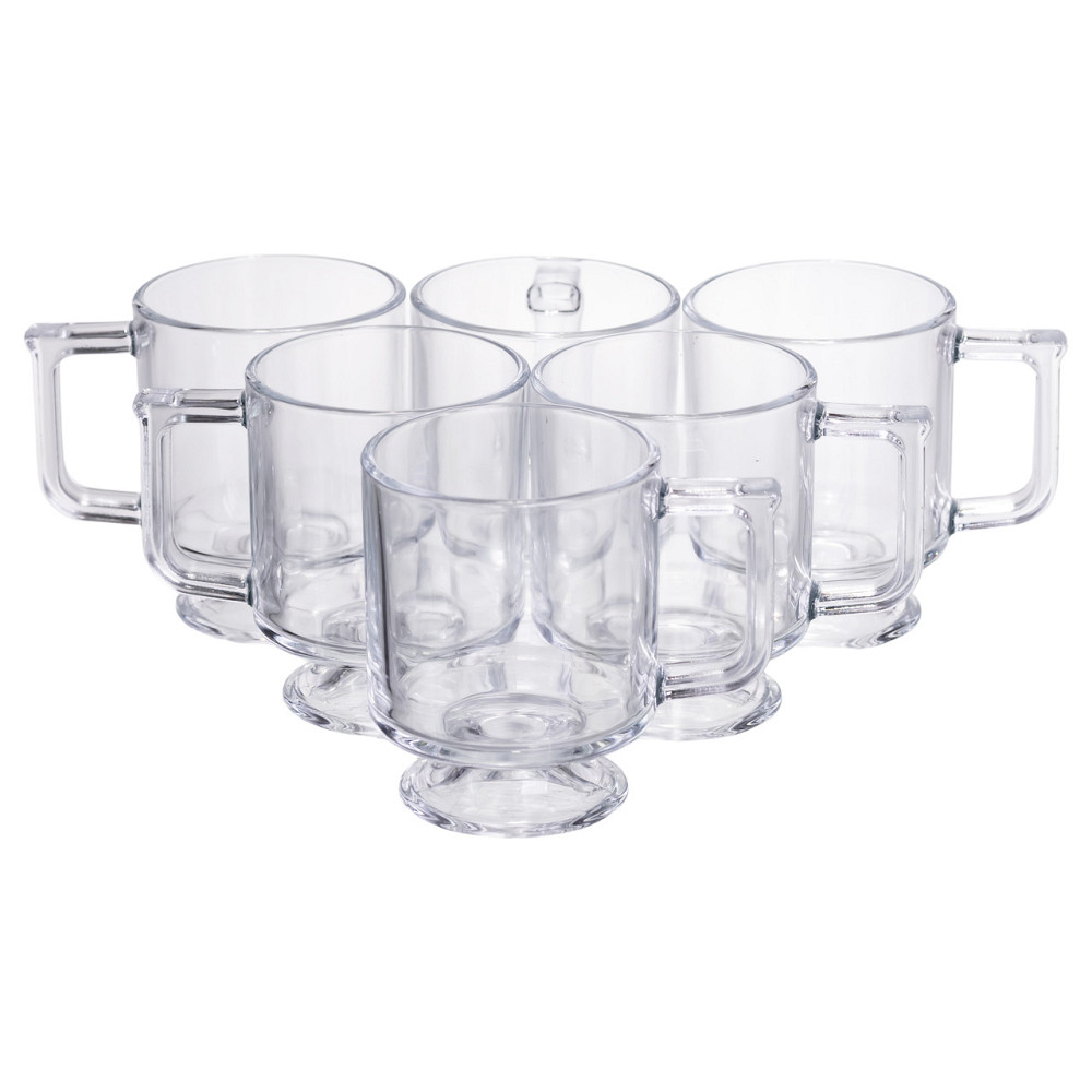 Набір чашок 6 шт для чаю та кави Goblet по 300 (мл) кружки скляні Прозорий HP-19-L6 Коломия - фото 1