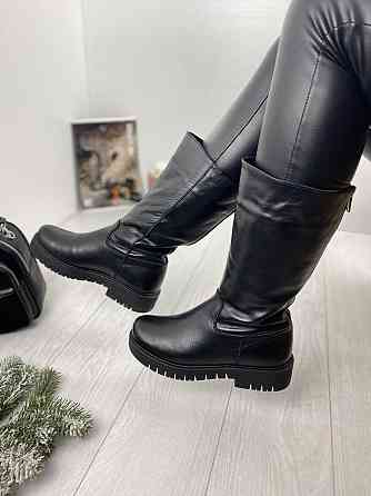 Напівчоботи жіночі VIKTTORIO Лиана чорні (зима, шкіра натуральна) (3086) лише 38р. 38 Коломия