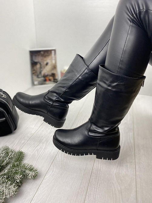 Напівчоботи жіночі VIKTTORIO Лиана чорні (зима, шкіра натуральна) (3086) лише 38р. 38 Коломия - фото 1