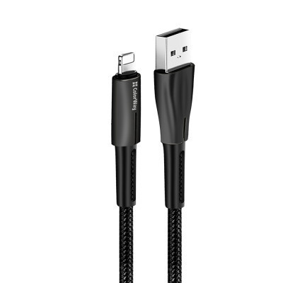 Дата кабель USB 2.0 AM to Lightning 1.0m zinc alloy + led black ColorWay (CW-CBUL035-BK) Винница - изображение 3