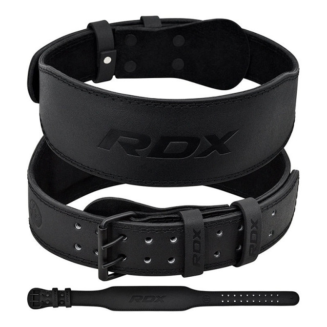 Пояс для важкої атлетики RDX 4 шкіряний Full Black 2XL Каменское - изображение 1