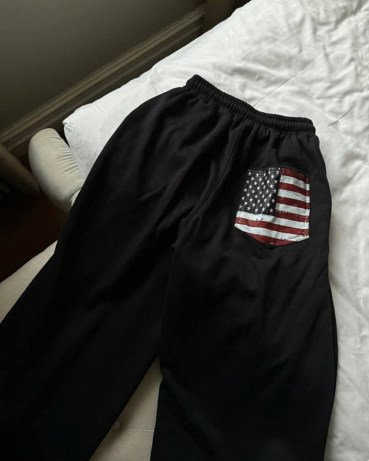 Женские объемные оверсайз брюки с резинкой в поясе двунитка Черный Одесса - изображение 2