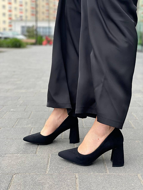 Meideli Туфлі жіночі MEIDELI чорні еко-замша каблук 8 см розміри 36-40 (L222-6) Коломыя - изображение 3
