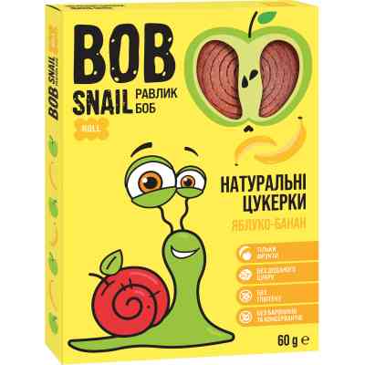 Цукерка Bob Snail Равлик Боб Яблучно-Бананові 60 г (4820219345411) Вінниця