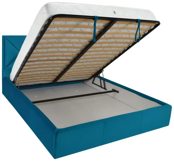 Кровать Двуспальная Leeds Comfort 180 х 190 см Missoni 016 С подъемным механизмом и нишей для белья Голубой Киев