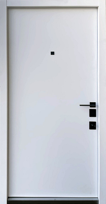 Двері вхідні металеві Страж  Delica AL MONO 850х2040 мм бетон темний/біла емаль Праві Київ - фото 2