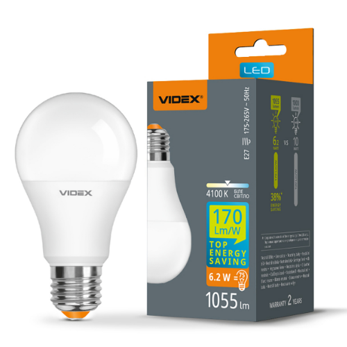 Лампа A60h 6,2W E27 4100К LED Videx Житомир