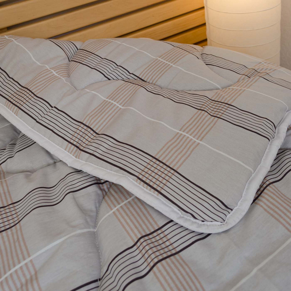 Ковдра конопляна зимова Сатин Персиваль YouStar євро 200х210 см (Світло-сірий) Суми - фото 5