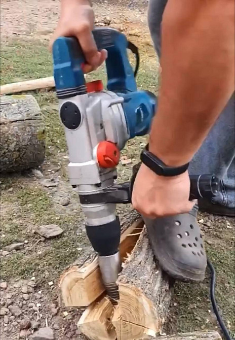 Дровокол насадка на перфоратор,шуруповер, конус, морквина, гвинтовий колун для заготівлі дров. Київ - фото 3