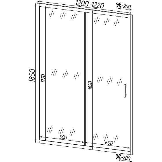 Душевые двери TORMES 120FS BRAVO (2уп.) (000028415) Киев