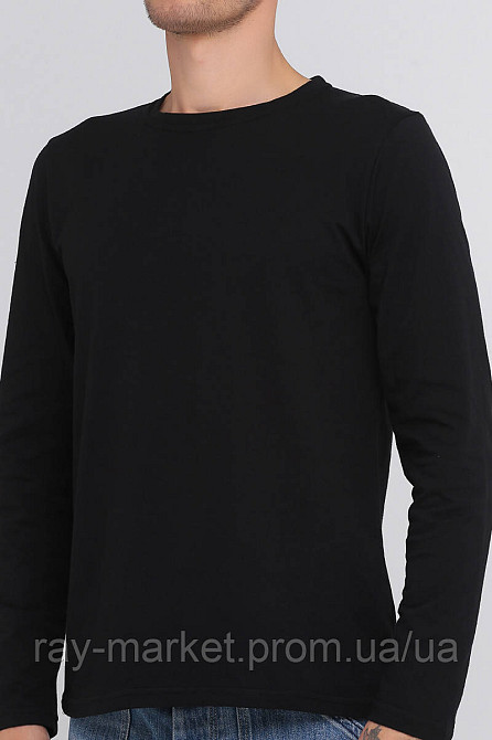 Лонгслів базовий Ray Basic чоловічий чорний (U0103М-Black) L Київ - фото 3