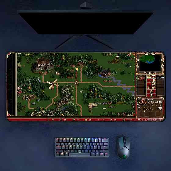 Великий килимок для миші Heroes of Might and Magic III RESTEQ — 900×400×2 мм, нековзка основа, тканинна поверхня, ігровий килимок Київ
