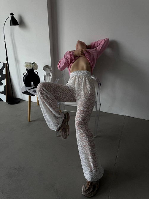 Жіночі трендові мереживні штани гіпюр + масло Одеса - фото 3