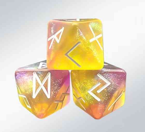 Набор рун для гадания 3 шт, руны из смолы 16 мм Киев