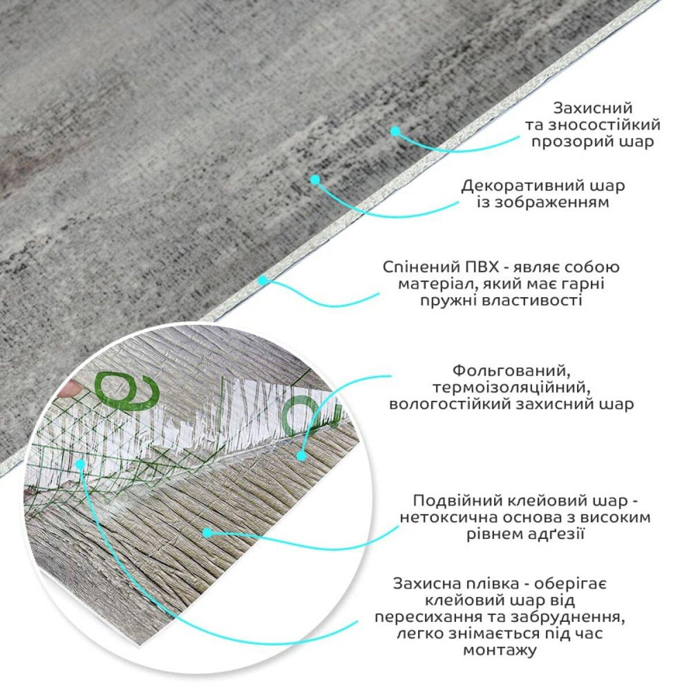 Самоклеюча вініловая плитка в рулоні 600х3000х2мм Глянсова SW-00002061 Київ - фото 2