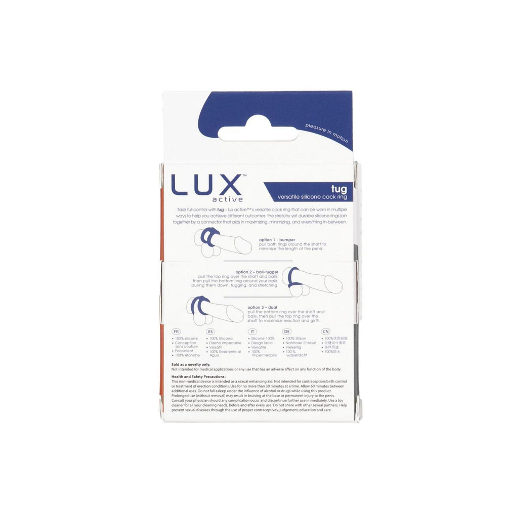 Подвійне ерекційне кільце LUX Active – Tug – Versatile Silicone Cock Ring Sex Aura Київ - фото 9